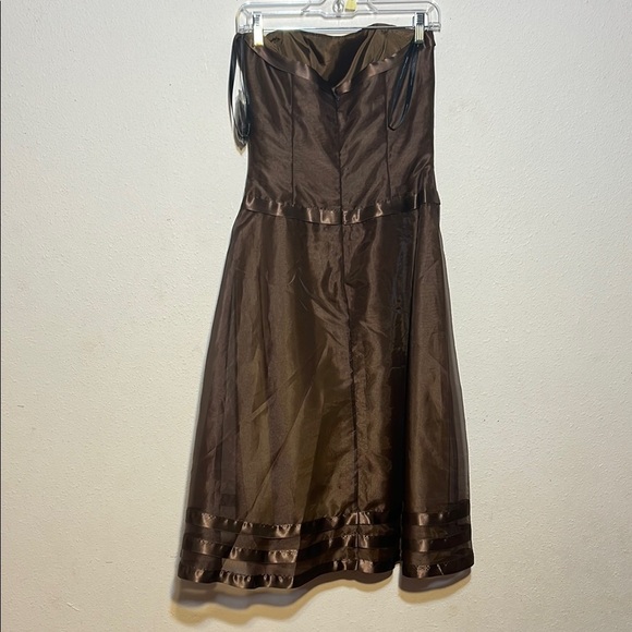 Dessey Collection Elegant Formal Brown Strapless Dress Size 10 Prom Wedding - Picture 5 of 13